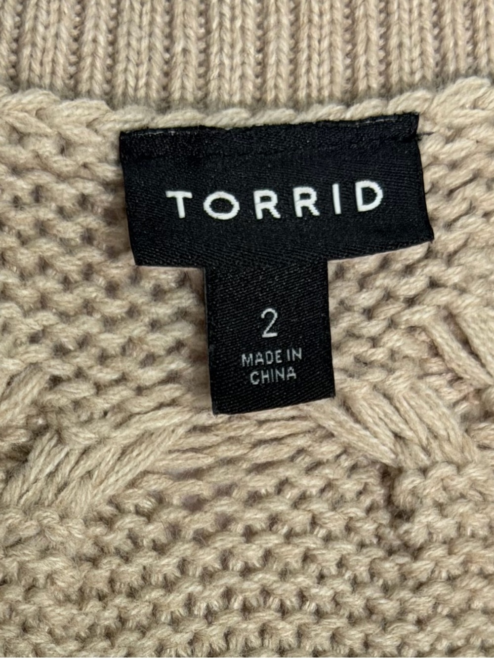 Torrid Cable Knit Grandpa Cardigan Size 2 2X Oatmeal Button Front Chunky Sweater - Picture 7 of 9
